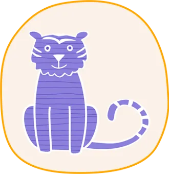 Tecknad lila tiger
