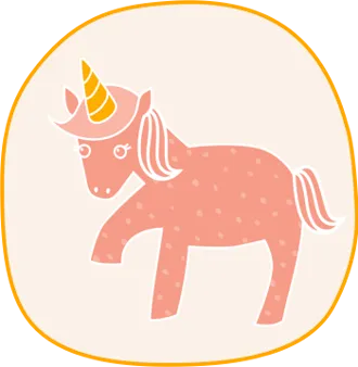 Tecknad rosa enhörning